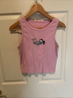Sanrio Light Pink Sleeveless Tank Top with Character Embroidery